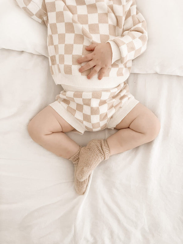 checkered-jacquard-bloomers Luna and Luca Newborn Baby Clothes